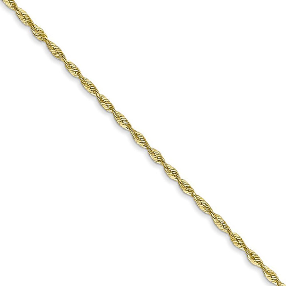 1.5mm, 10k Yellow Gold Lightweight D/C Rope Chain Necklace