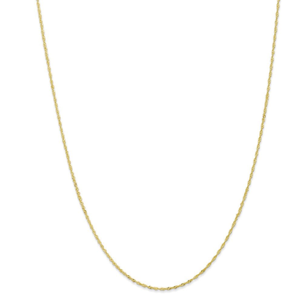 Alternate view of the 1.1mm, 10k Yellow Gold, Singapore Chain Necklace by The Black Bow Jewelry Co.