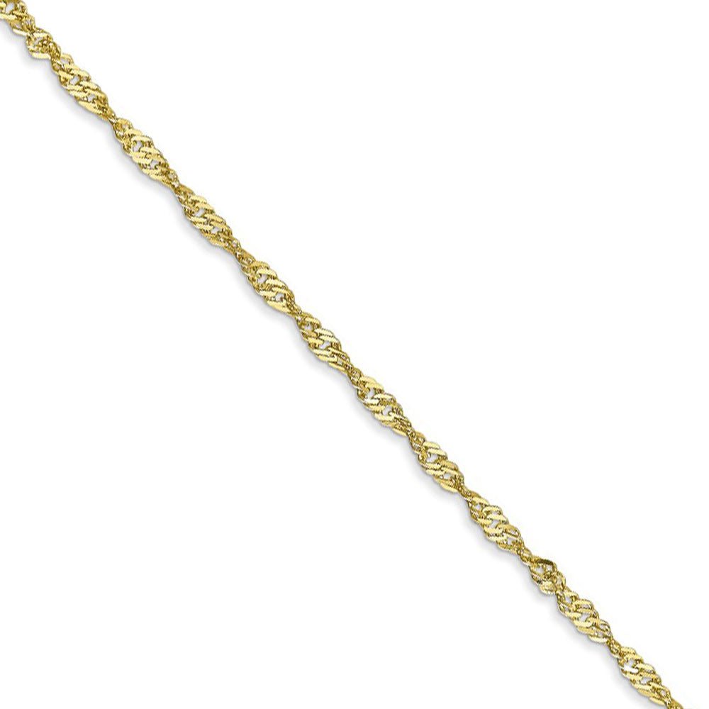 1.7mm, 10k Yellow Gold, Singapore Chain Necklace - Black Bow