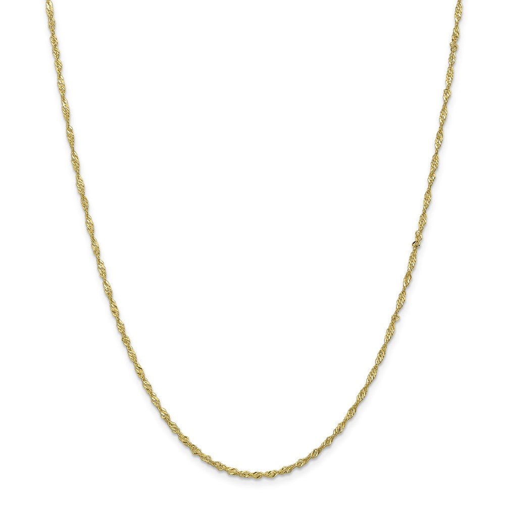 Alternate view of the 1.7mm, 10k Yellow Gold, Singapore Chain Necklace by The Black Bow Jewelry Co.