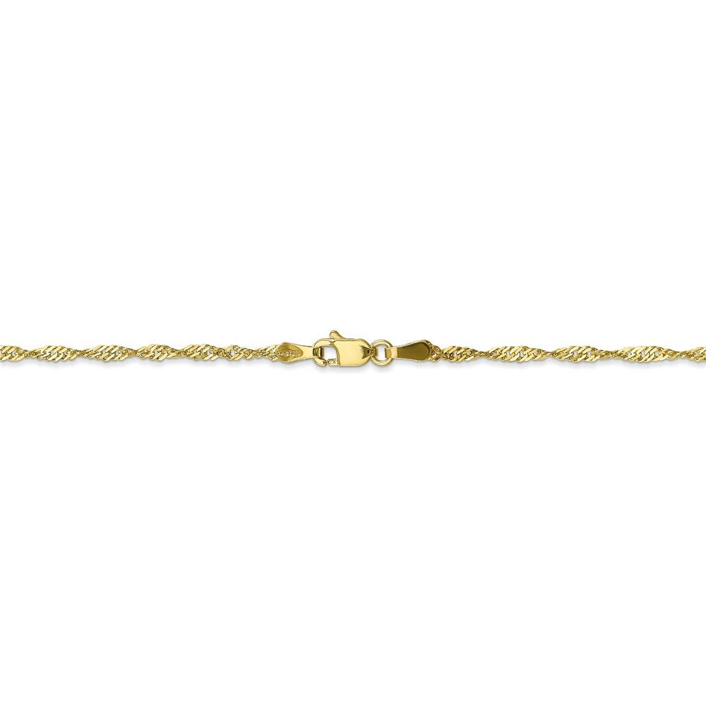 Alternate view of the 1.7mm, 10k Yellow Gold, Singapore Chain Necklace by The Black Bow Jewelry Co.