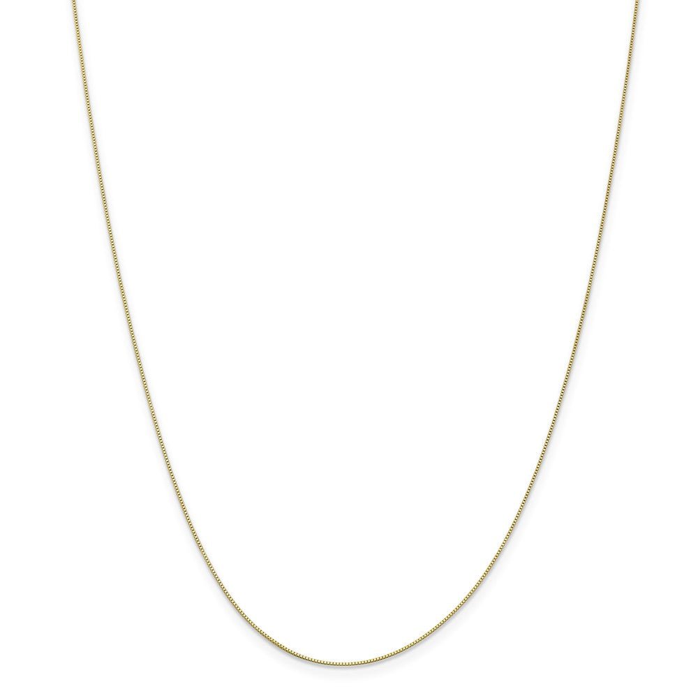 Alternate view of the 0.5mm, 10k Yellow Gold, Box Chain Necklace by The Black Bow Jewelry Co.