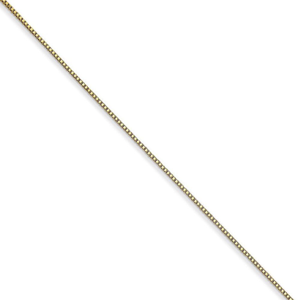 0.5mm, 10k Yellow Gold, Box Chain Necklace