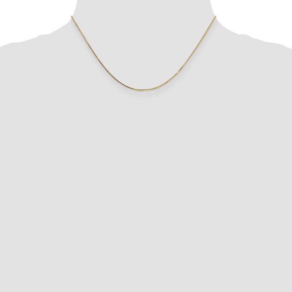 Alternate view of the 0.7mm, 10k Yellow Gold, Box Chain Necklace by The Black Bow Jewelry Co.
