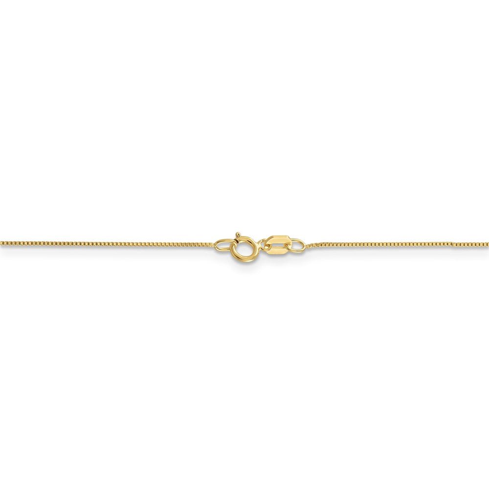 Alternate view of the 0.7mm, 10k Yellow Gold, Box Chain Necklace by The Black Bow Jewelry Co.
