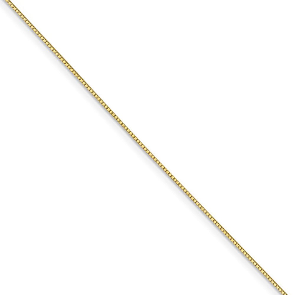 0.7mm, 10k Yellow Gold, Box Chain Necklace