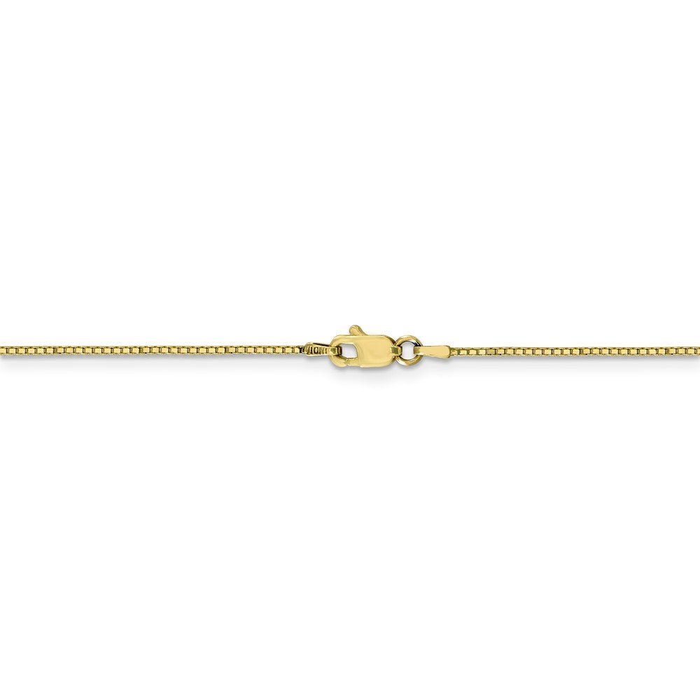 Alternate view of the 0.9mm, 10k Yellow Gold, Box Chain Necklace by The Black Bow Jewelry Co.