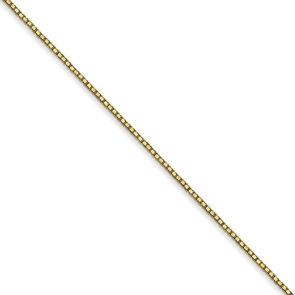 0.9mm, 10k Yellow Gold, Box Chain Necklace