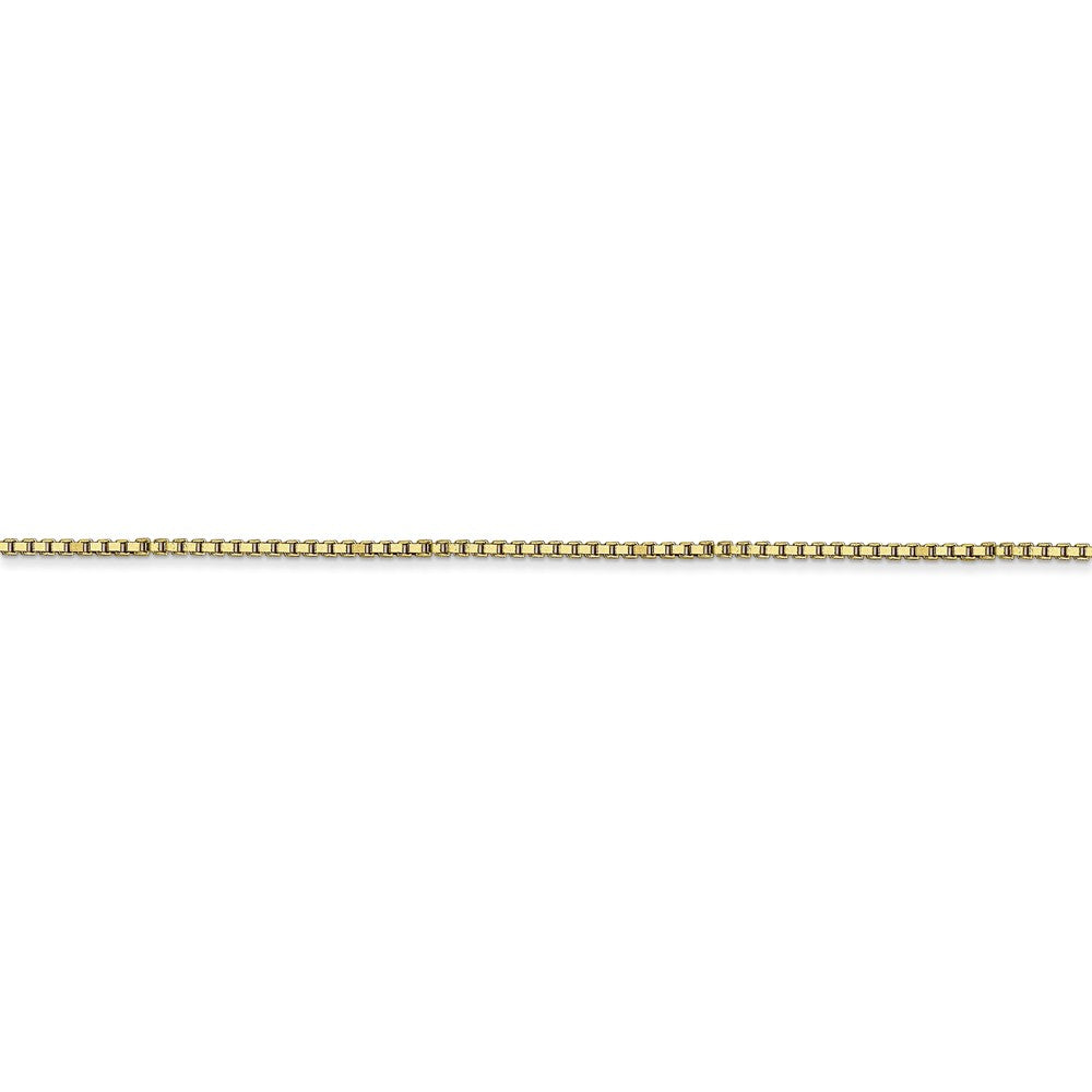 Alternate view of the 1mm, 10k Yellow Gold, Box Chain Bracelet, 7 Inch by The Black Bow Jewelry Co.