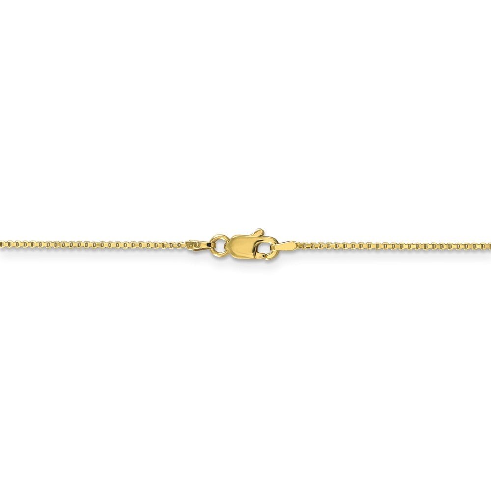 Alternate view of the 1mm, 10k Yellow Gold, Box Chain Bracelet, 7 Inch by The Black Bow Jewelry Co.