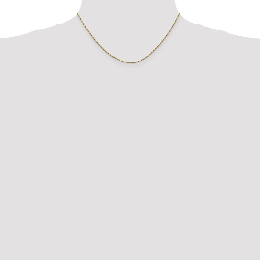 Alternate view of the 1mm, 10k Yellow Gold, Box Chain Necklace by The Black Bow Jewelry Co.
