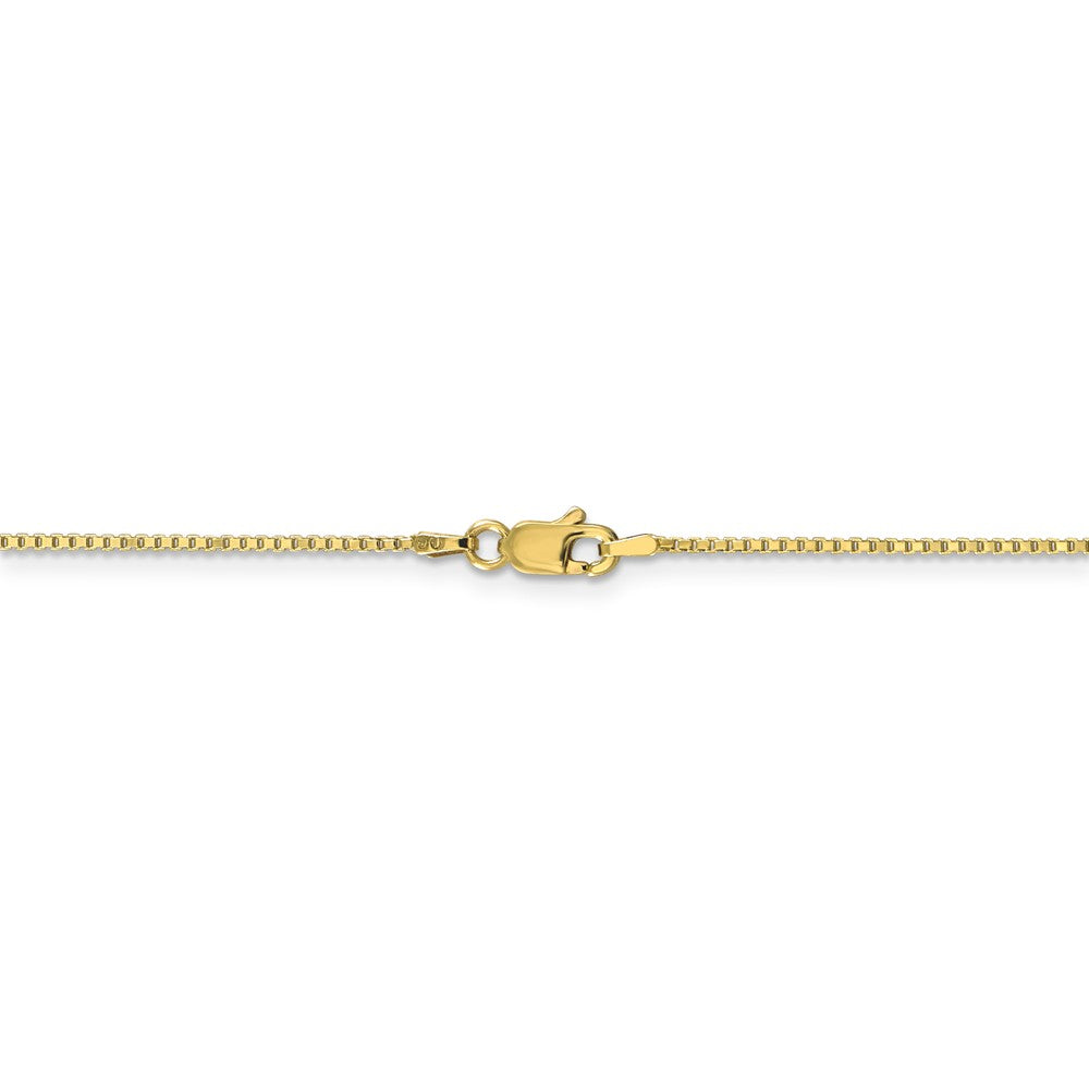 Alternate view of the 1mm, 10k Yellow Gold, Box Chain Necklace by The Black Bow Jewelry Co.