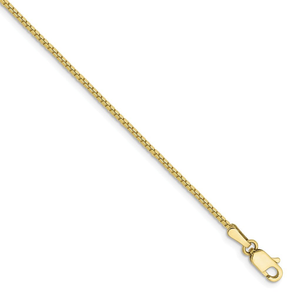 1.1mm, 10k Yellow Gold, Box Chain Anklet, 9 Inch, Item C8987-09 by The Black Bow Jewelry Co.