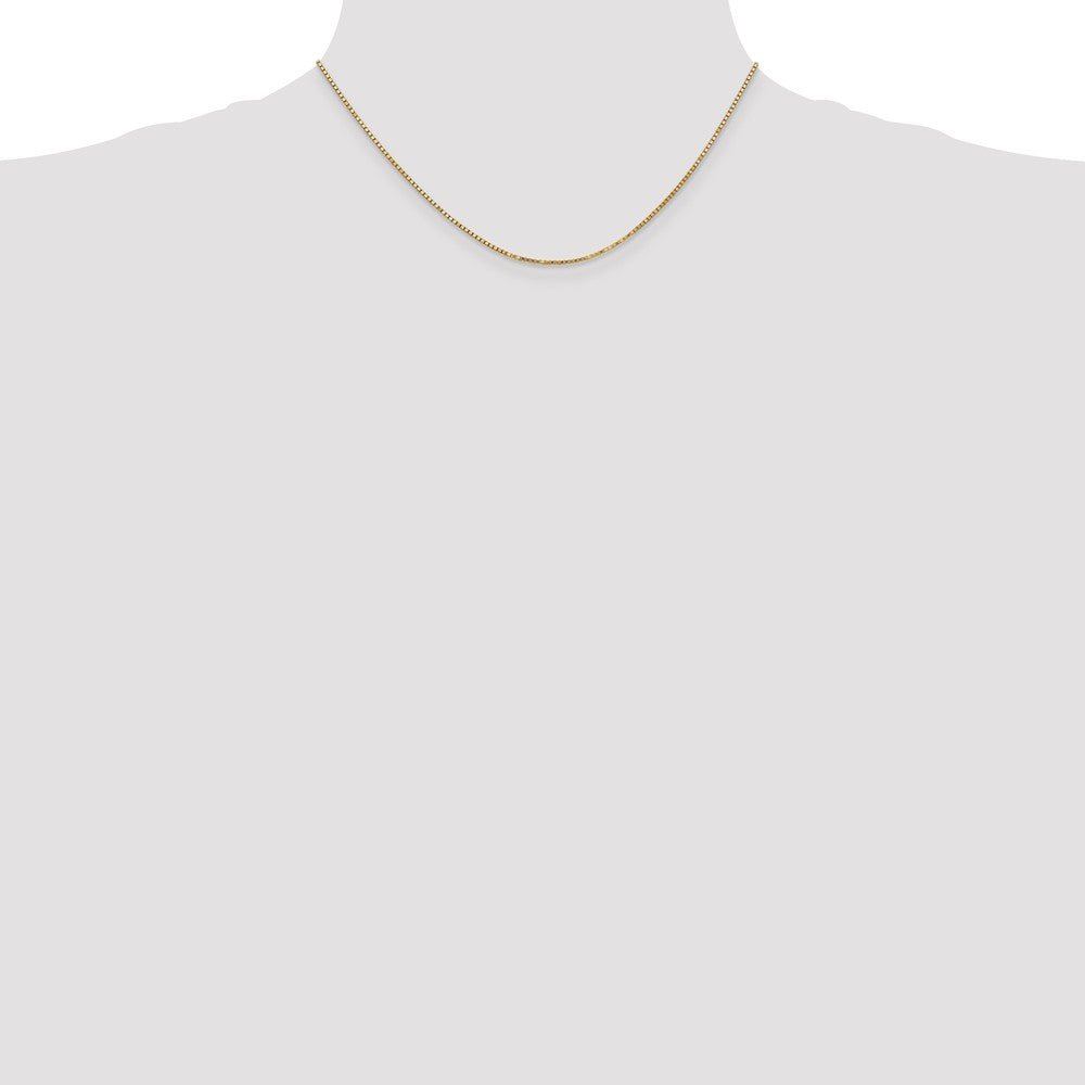 Alternate view of the 1.25mm, 10k Yellow Gold, Box Chain Necklace by The Black Bow Jewelry Co.