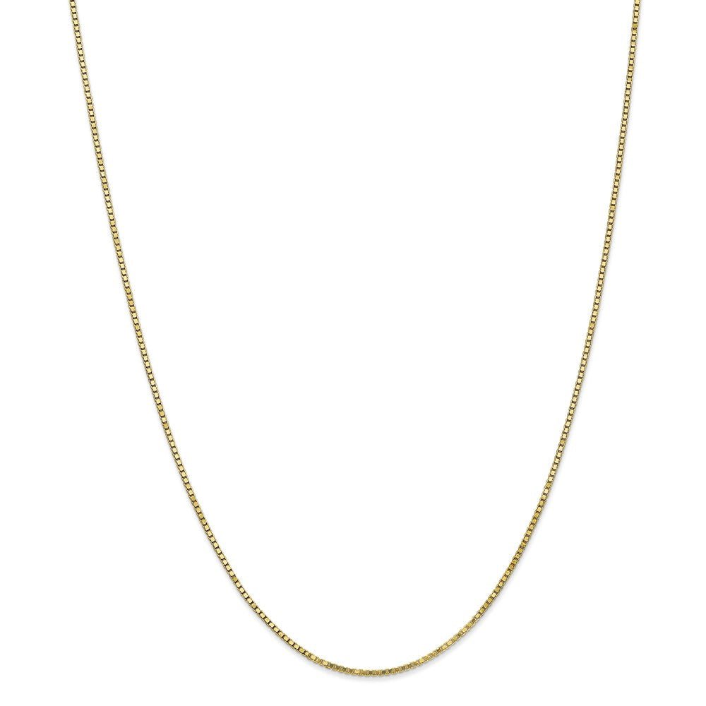 Alternate view of the 1.25mm, 10k Yellow Gold, Box Chain Necklace by The Black Bow Jewelry Co.