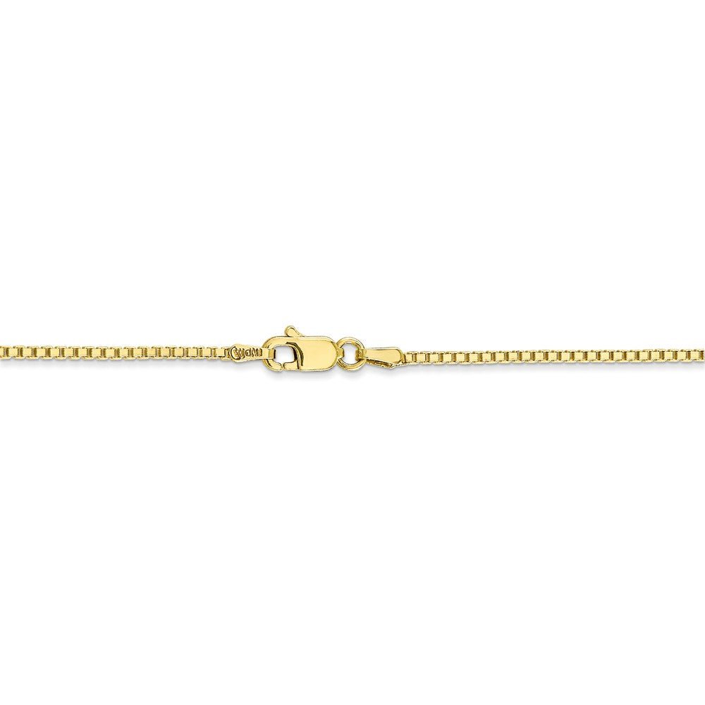 Alternate view of the 1.25mm, 10k Yellow Gold, Box Chain Necklace by The Black Bow Jewelry Co.