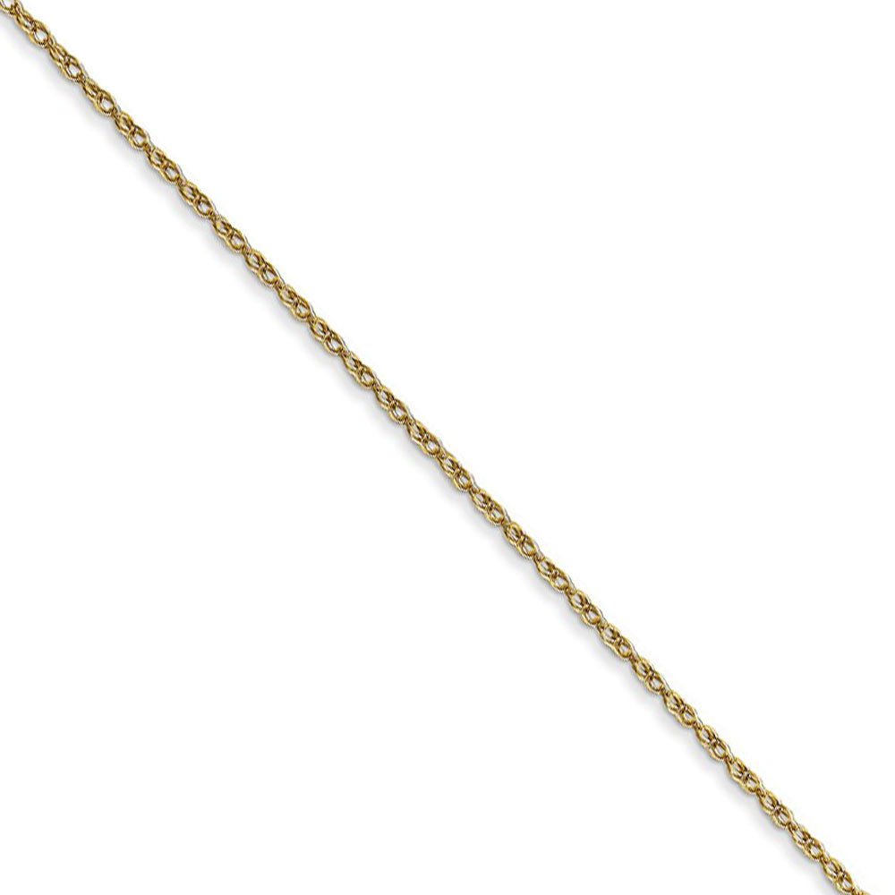 0.7mm, 10k Yellow Gold, Cable Rope Chain Necklace