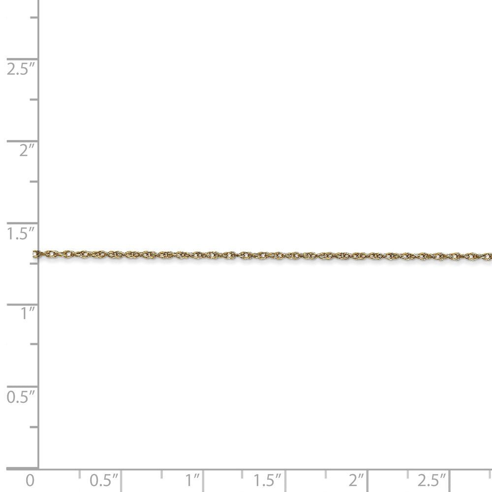 Alternate view of the 0.95mm, 10k Yellow Gold, Cable Rope Chain Necklace by The Black Bow Jewelry Co.