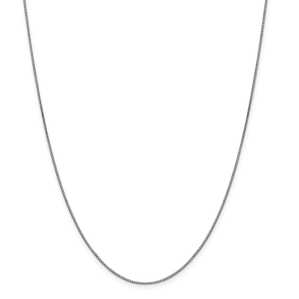 Alternate view of the 0.9mm, 10k White Gold, Box Chain Necklace by The Black Bow Jewelry Co.