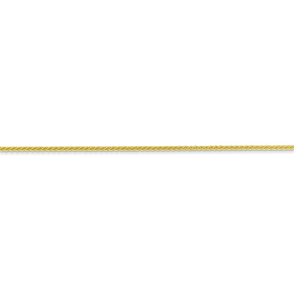 Alternate view of the 1mm, 10k Yellow Gold, Solid Spiga Chain Anklet or Bracelet by The Black Bow Jewelry Co.