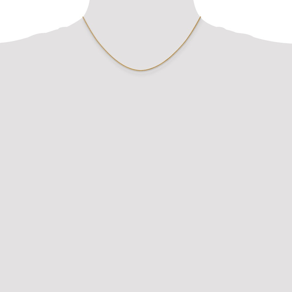 Alternate view of the 1mm, 10k Yellow Gold, Solid Spiga Chain Necklace by The Black Bow Jewelry Co.