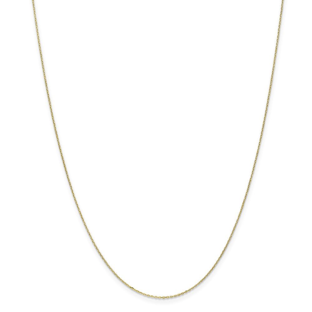 Alternate view of the 0.8mm, 10k Yellow Gold, Diamond Cut Cable Chain Necklace by The Black Bow Jewelry Co.