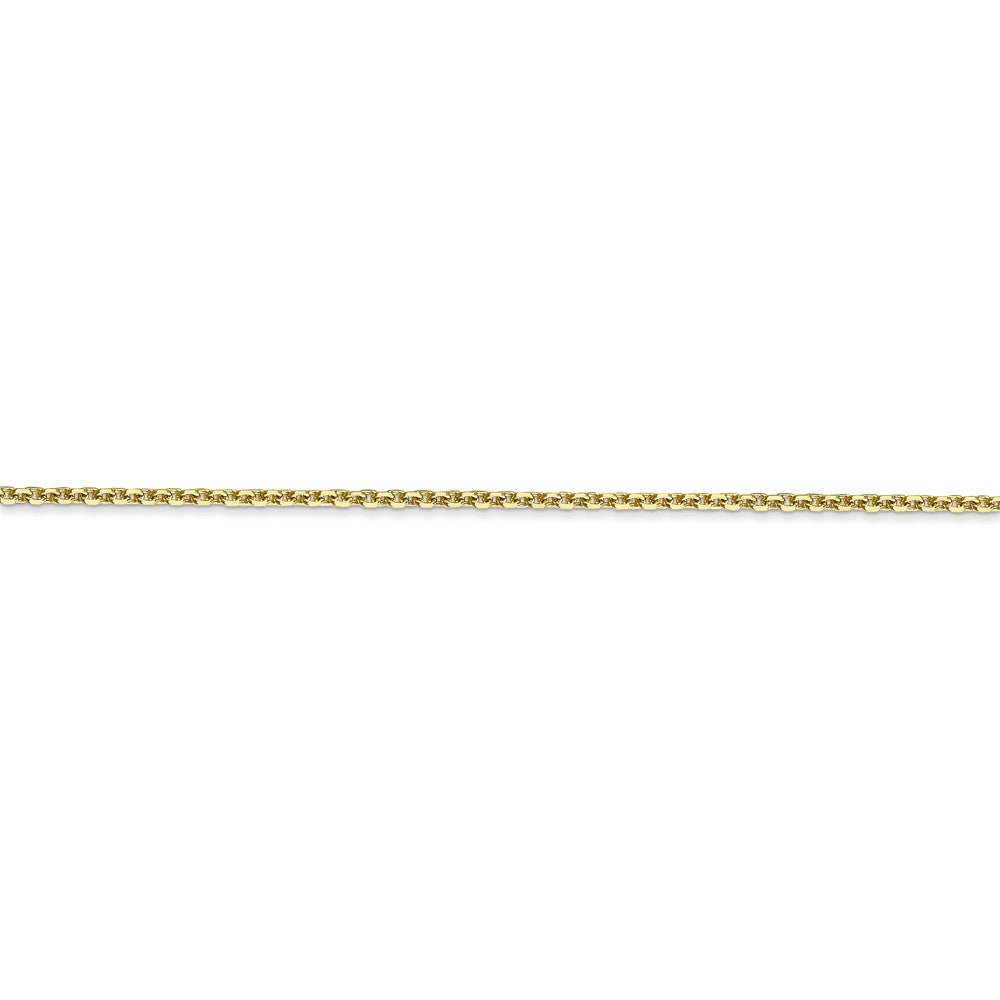 Alternate view of the 1.3mm, 10k Yellow Gold, Diamond Cut Cable Chain Anklet, 9 Inch by The Black Bow Jewelry Co.