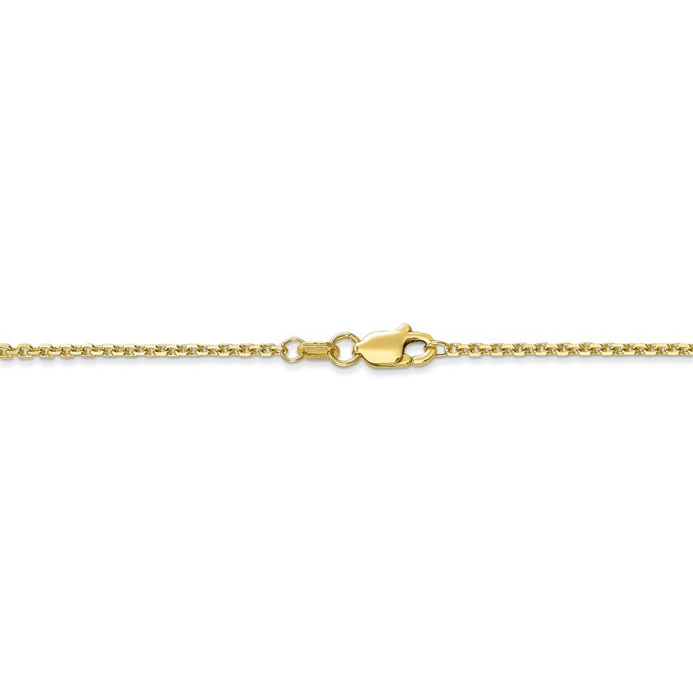 Alternate view of the 1.3mm, 10k Yellow Gold, Diamond Cut Cable Chain Necklace by The Black Bow Jewelry Co.