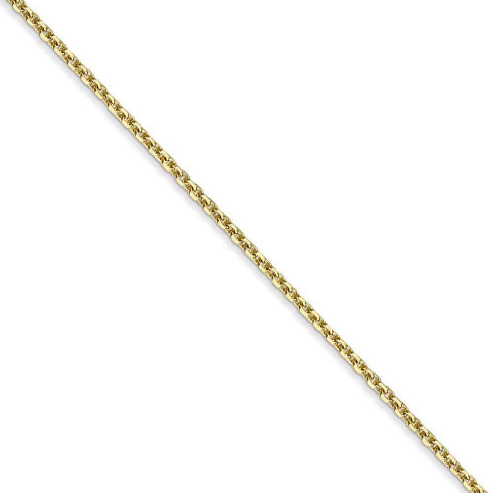 1.3mm, 10k Yellow Gold, Diamond Cut Cable Chain Necklace