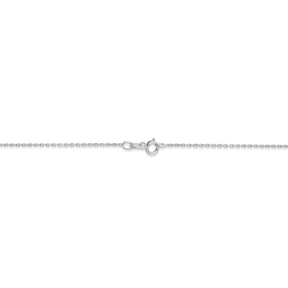 Alternate view of the 0.8mm, 10k White Gold, Diamond Cut Cable Chain Necklace by The Black Bow Jewelry Co.