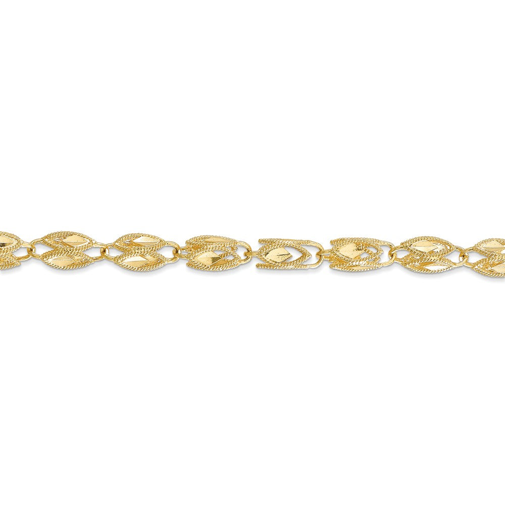 Alternate view of the 4mm, 10k Yellow Gold, Solid Marquise Chain Bracelet by The Black Bow Jewelry Co.