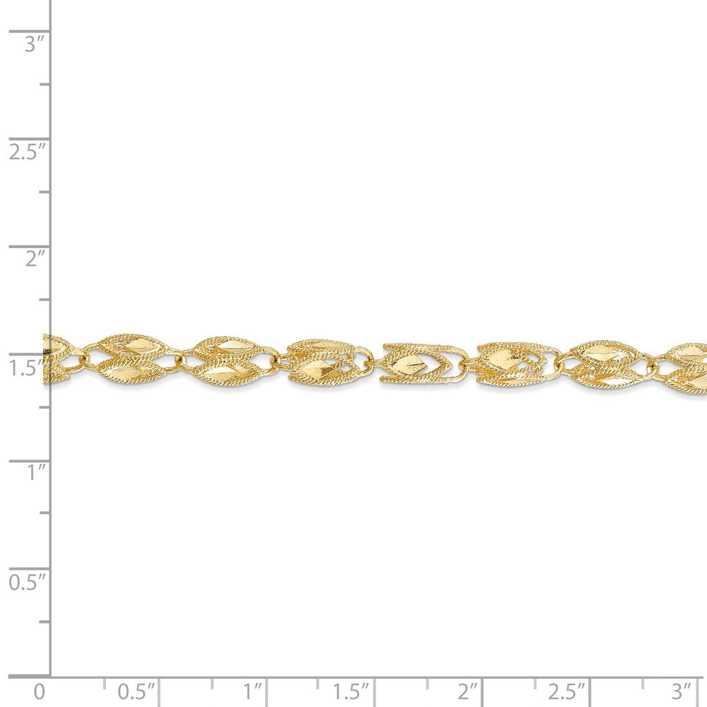 Alternate view of the 4mm, 10k Yellow Gold, Solid Marquise Chain Bracelet by The Black Bow Jewelry Co.