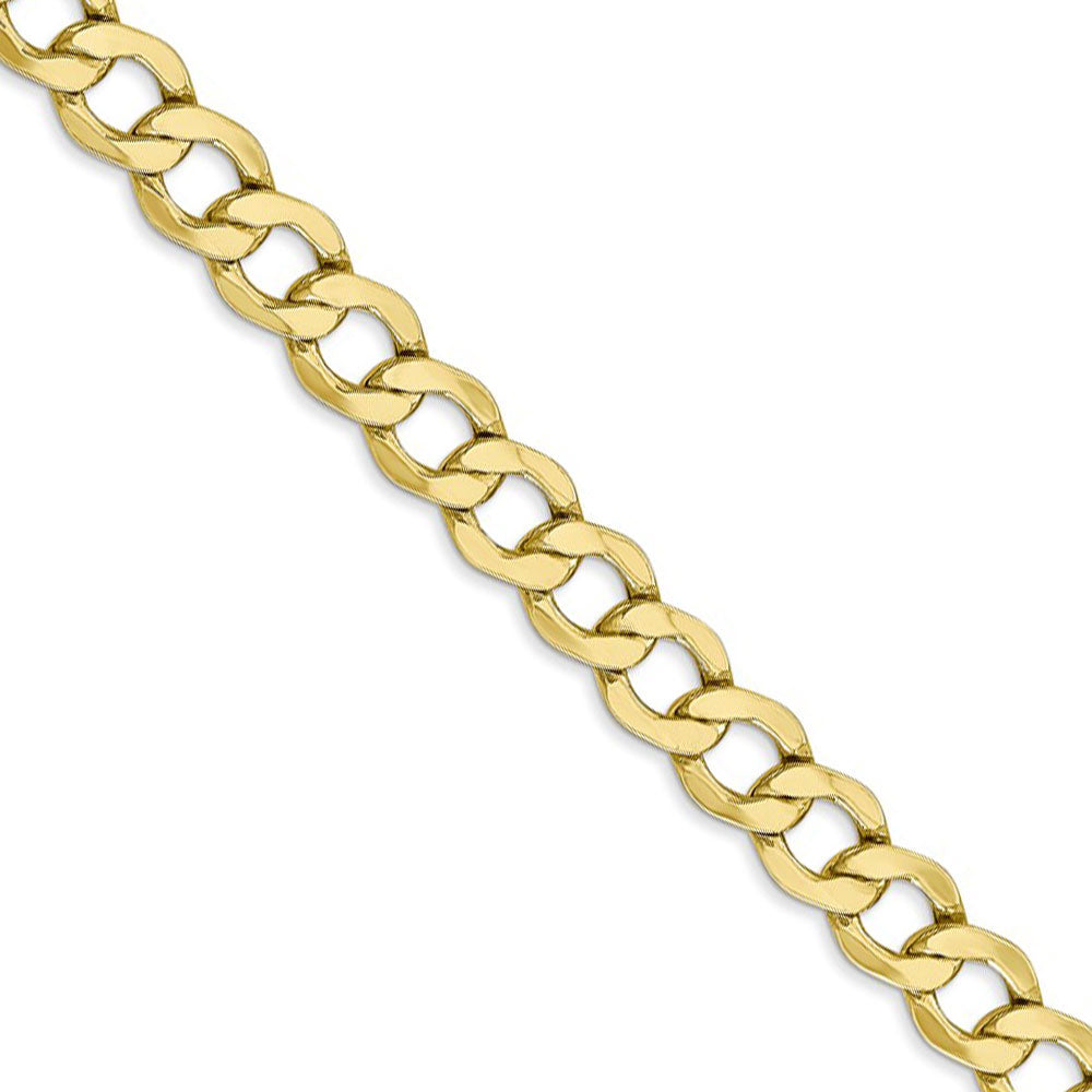 Men&#39;s 6.5mm, 10k Yellow Gold Hollow Curb Link Chain Necklace, Item C9013 by The Black Bow Jewelry Co.