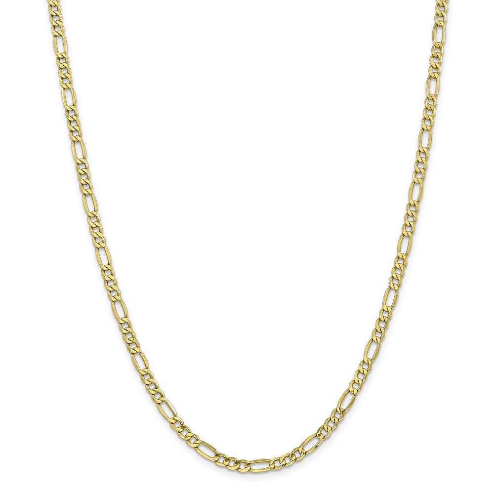 Alternate view of the 4.5mm, 10k Yellow Gold Hollow Figaro Chain Necklace by The Black Bow Jewelry Co.