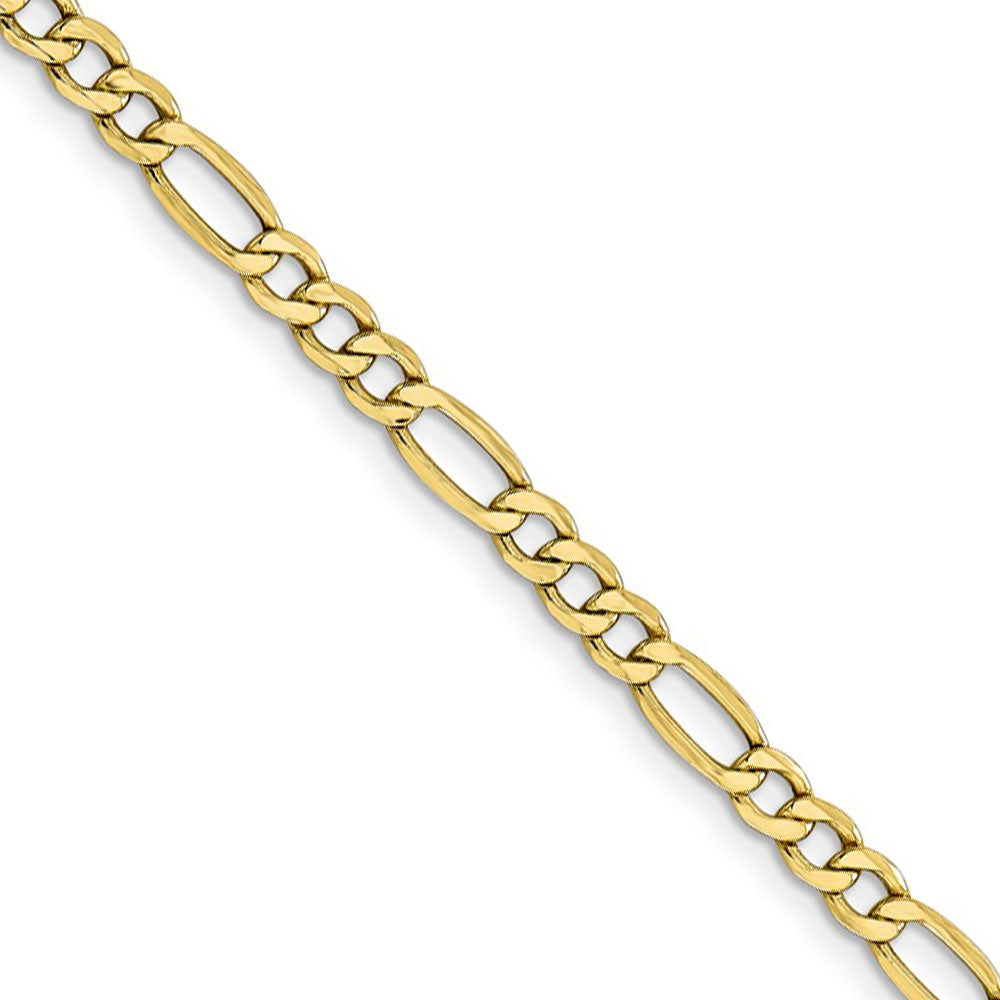 4.5mm, 10k Yellow Gold Hollow Figaro Chain Necklace