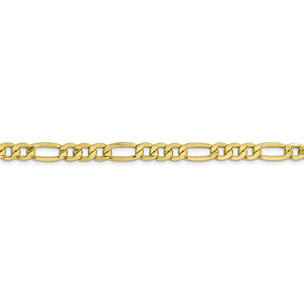 Alternate view of the Men&#39;s 6.25mm, 10k Yellow Gold Hollow Figaro Chain Bracelet by The Black Bow Jewelry Co.