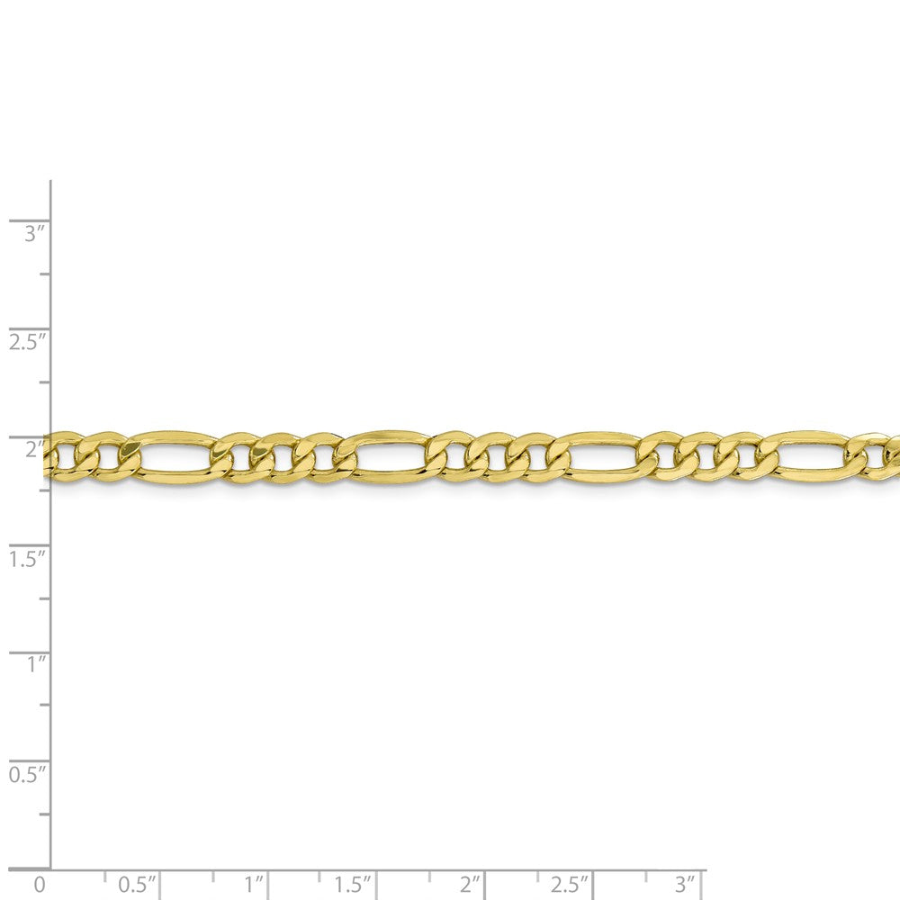 Alternate view of the Men&#39;s 6.25mm, 10k Yellow Gold Hollow Figaro Chain Bracelet by The Black Bow Jewelry Co.