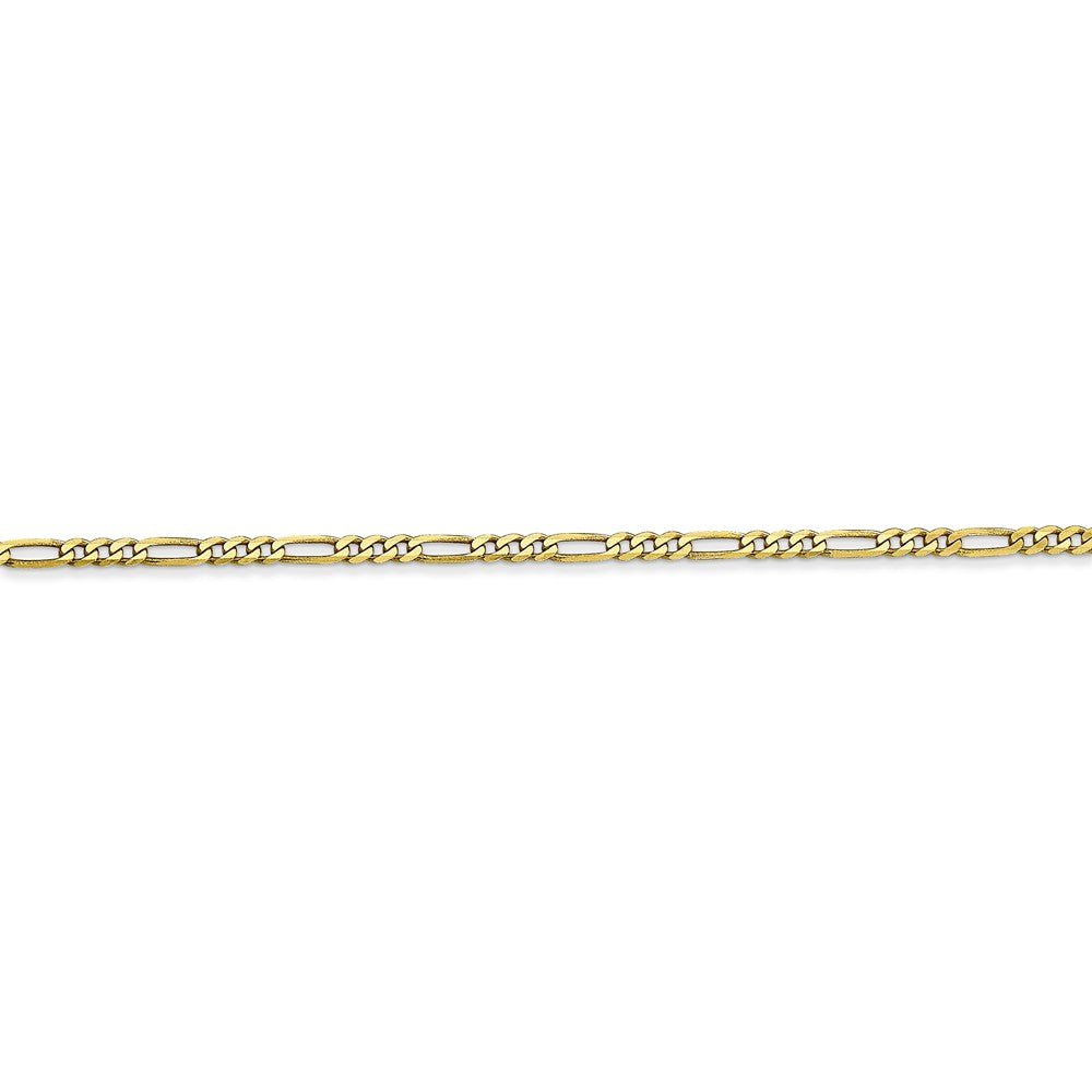 Alternate view of the 1.75mm, 10k Yellow Gold, Solid Concave Figaro Chain Bracelet by The Black Bow Jewelry Co.