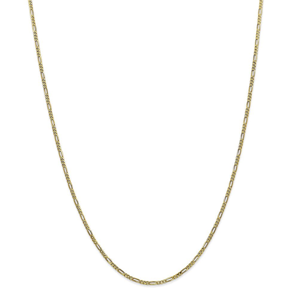 Alternate view of the 1.75mm, 10k Yellow Gold, Solid Concave Figaro Chain Necklace by The Black Bow Jewelry Co.