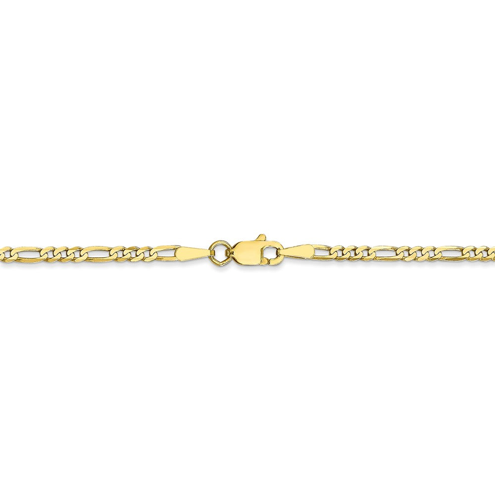 Alternate view of the 2.2mm, 10k Yellow Gold, Solid Concave Figaro Chain Necklace by The Black Bow Jewelry Co.
