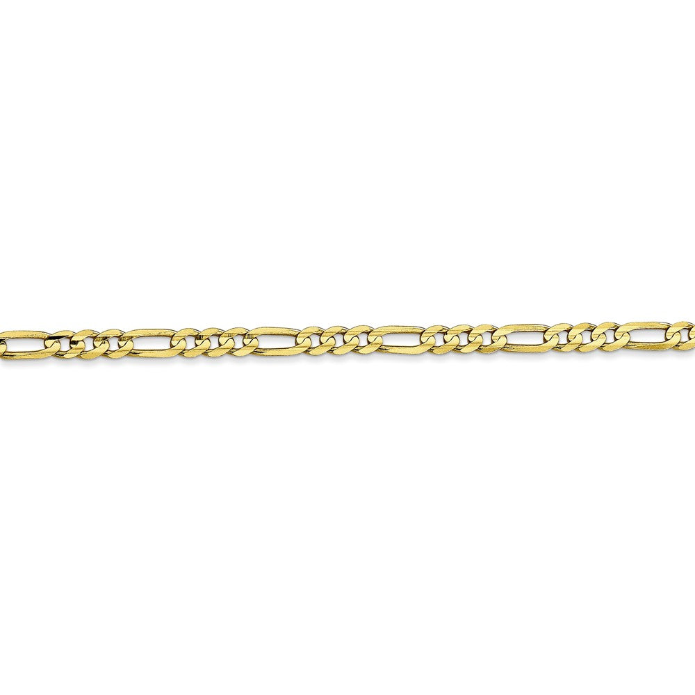Alternate view of the 3mm, 10k Yellow Gold, Concave Figaro Chain Bracelet by The Black Bow Jewelry Co.