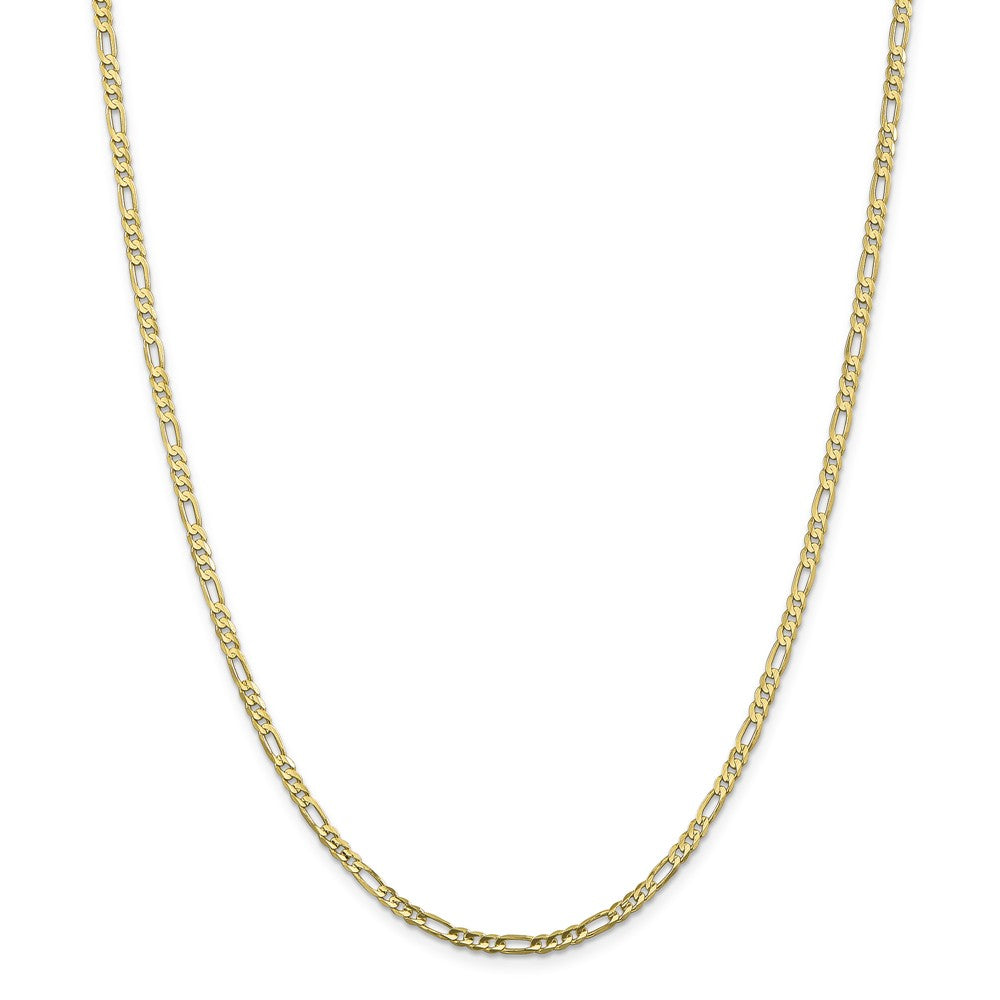 Alternate view of the 3mm, 10k Yellow Gold, Concave Figaro Chain Necklace by The Black Bow Jewelry Co.