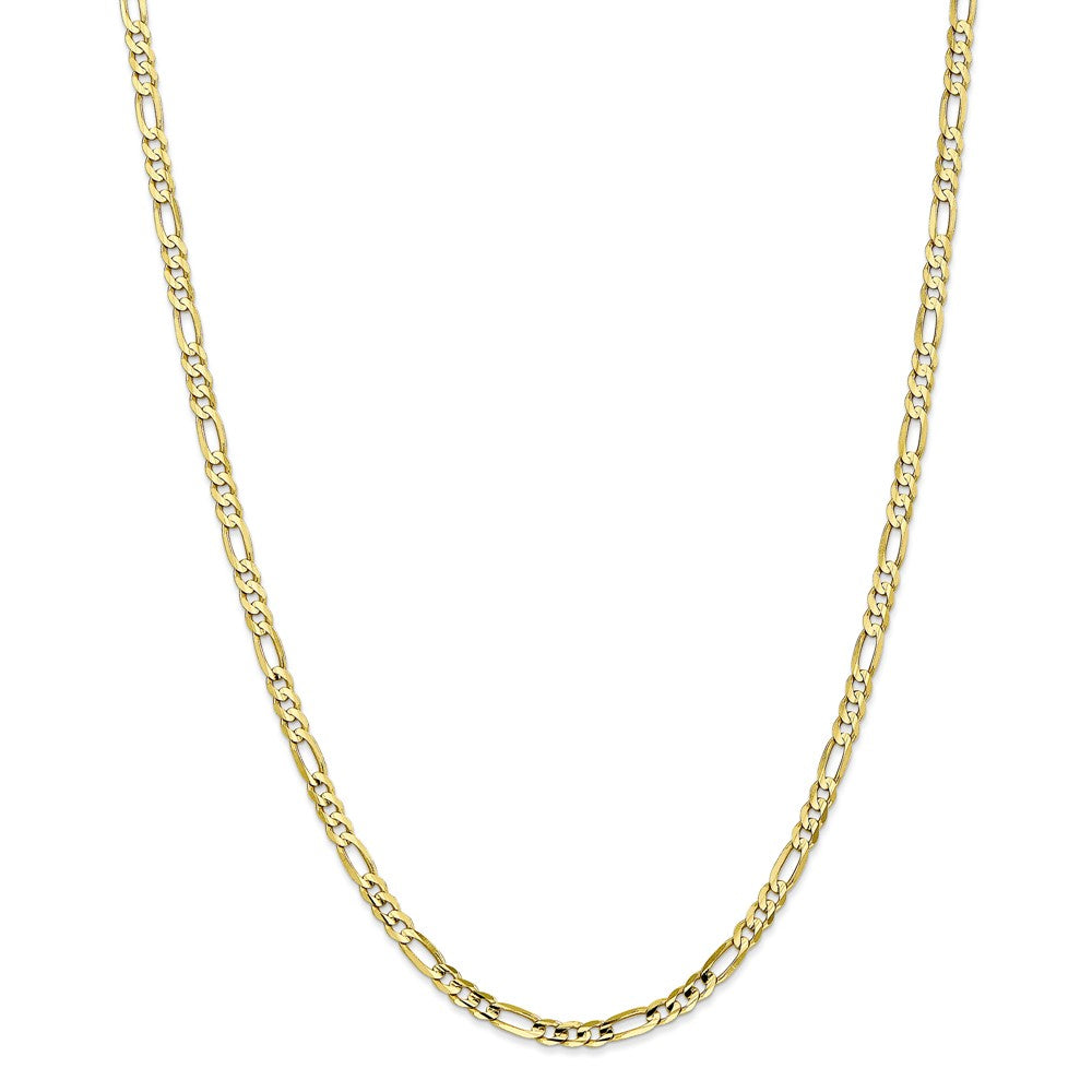 Alternate view of the 4mm, 10k Yellow Gold, Concave Figaro Chain Necklace by The Black Bow Jewelry Co.