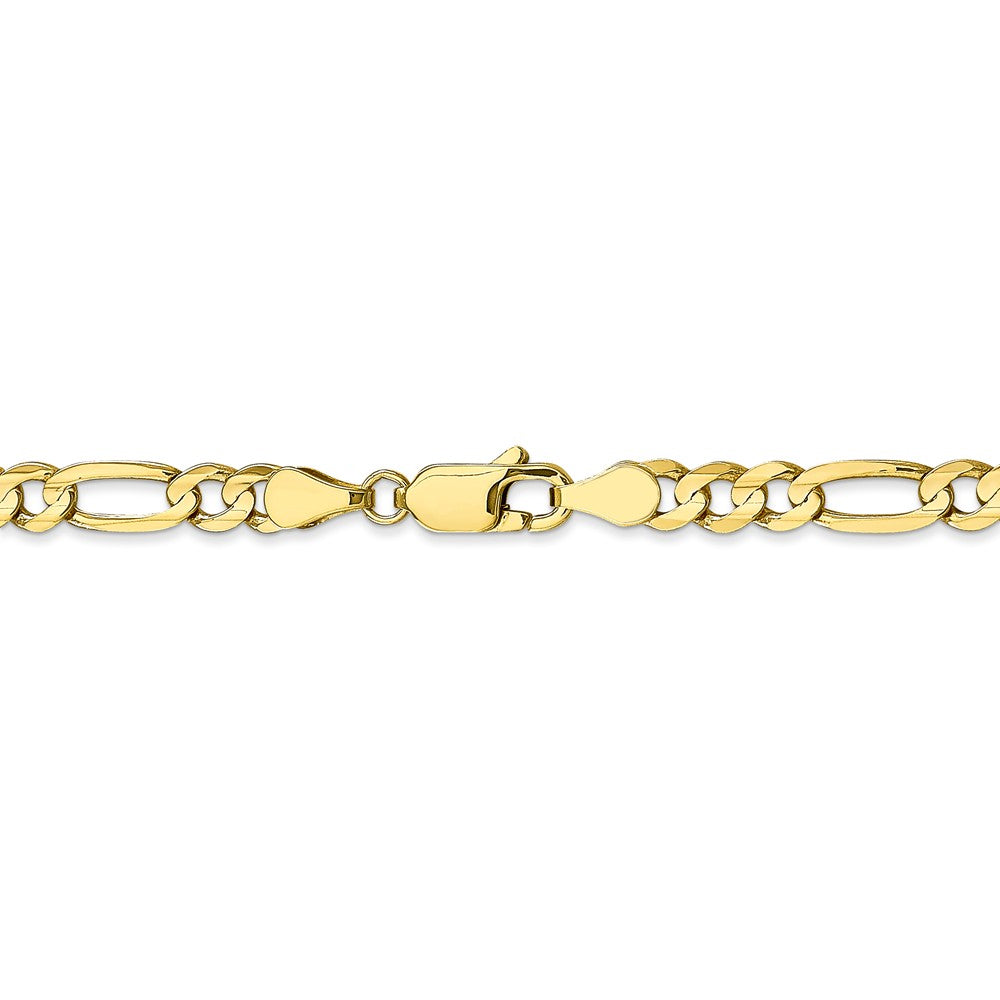 Alternate view of the 4.5mm, 10k Yellow Gold, Concave Figaro Chain Bracelet by The Black Bow Jewelry Co.