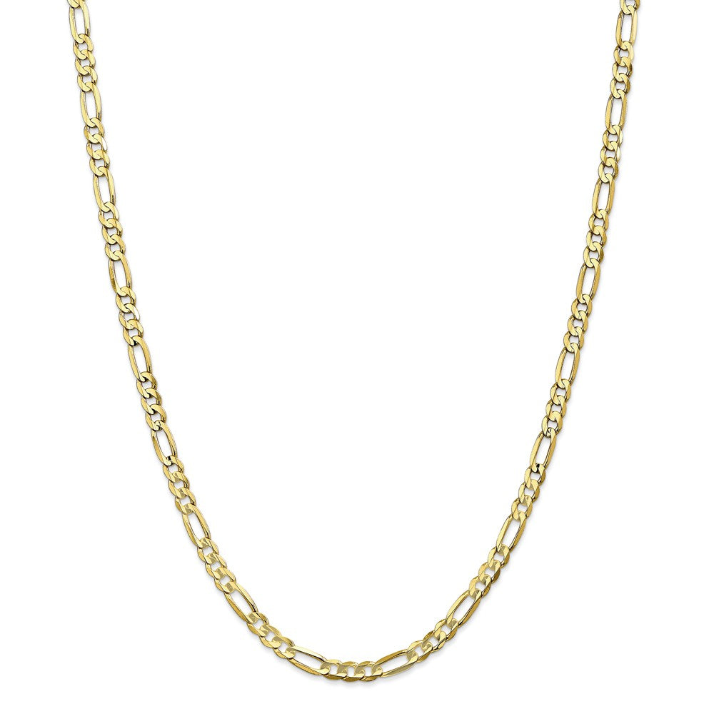 Alternate view of the 4.5mm, 10k Yellow Gold, Concave Figaro Chain Necklace by The Black Bow Jewelry Co.