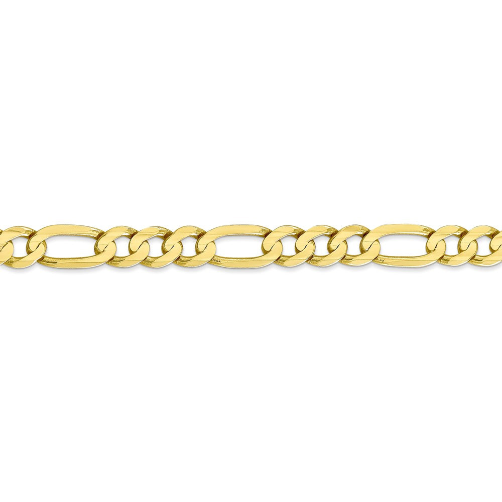 Alternate view of the Men&#39;s 6.75mm, 10k Yellow Gold, Concave Figaro Chain Bracelet by The Black Bow Jewelry Co.