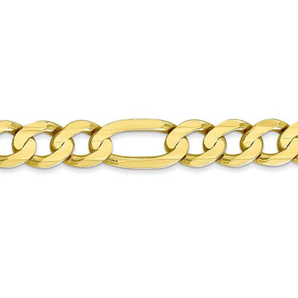 Alternate view of the Men&#39;s 6.75mm, 10k Yellow Gold, Concave Figaro Chain Necklace by The Black Bow Jewelry Co.