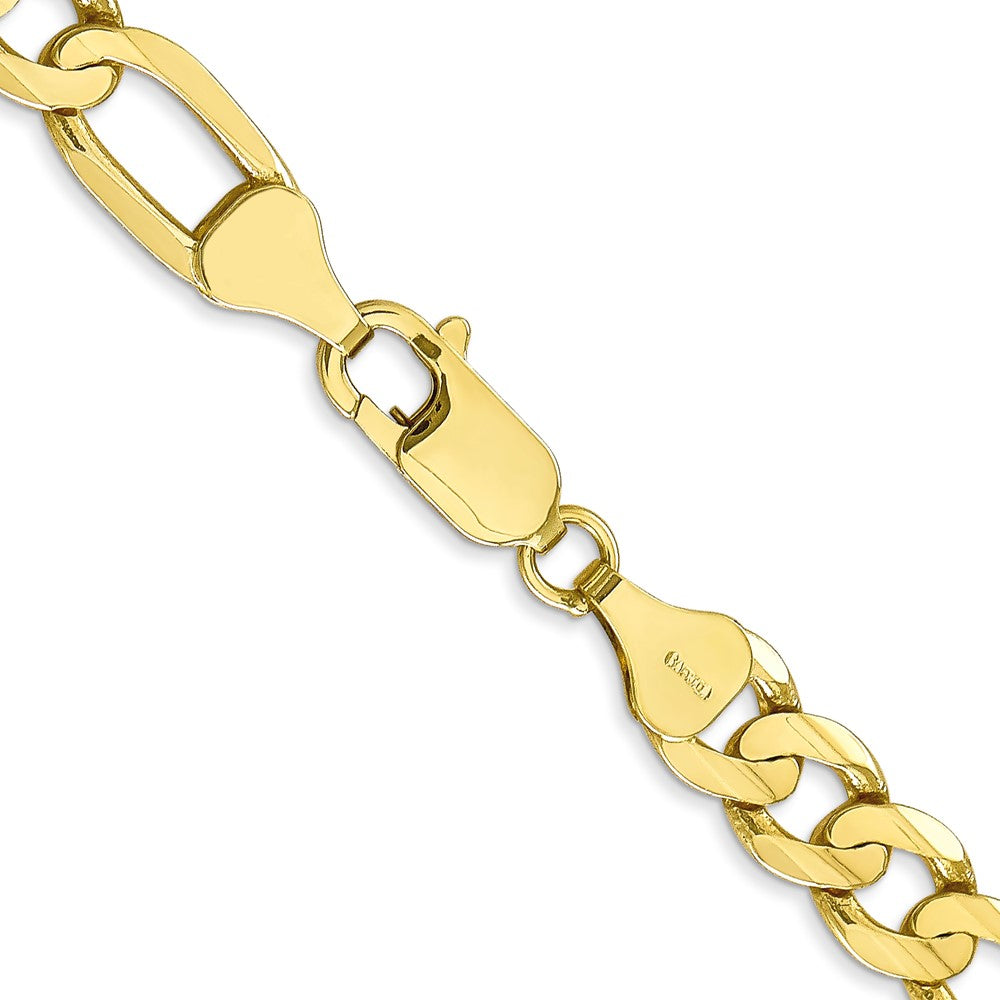 Alternate view of the Men&#39;s 6.75mm, 10k Yellow Gold, Concave Figaro Chain Necklace by The Black Bow Jewelry Co.