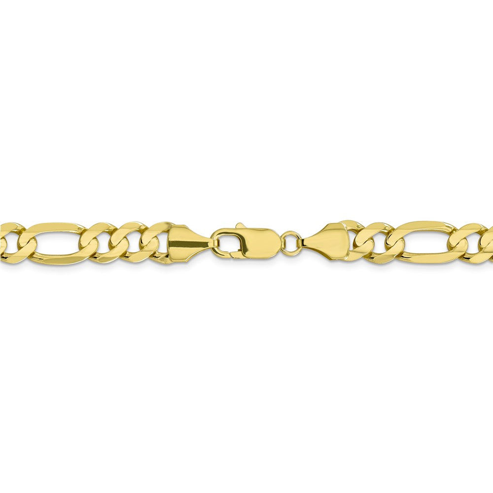 Alternate view of the Men&#39;s 8.75mm, 10k Yellow Gold, Concave Figaro Chain Bracelet by The Black Bow Jewelry Co.