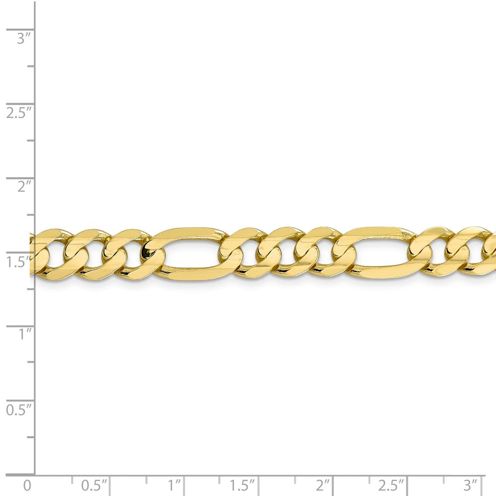 Alternate view of the Men&#39;s 8.75mm, 10k Yellow Gold, Concave Figaro Chain Bracelet by The Black Bow Jewelry Co.